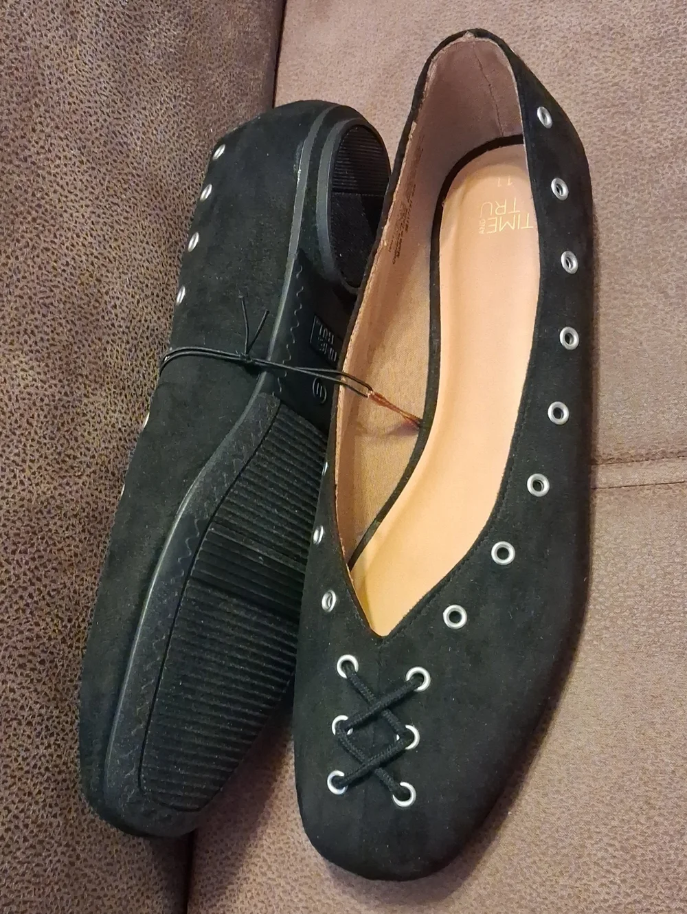 Time And Tru Women's Corset Flats Black Size 11